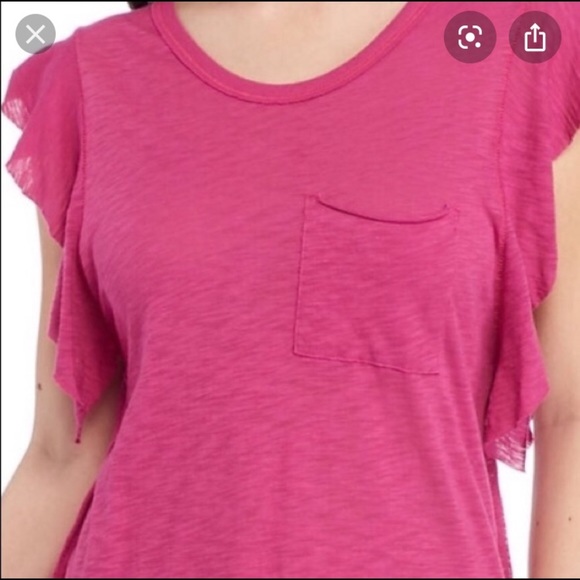NWT Free People so easy ruffle tee top Sz L - Picture 3 of 4
